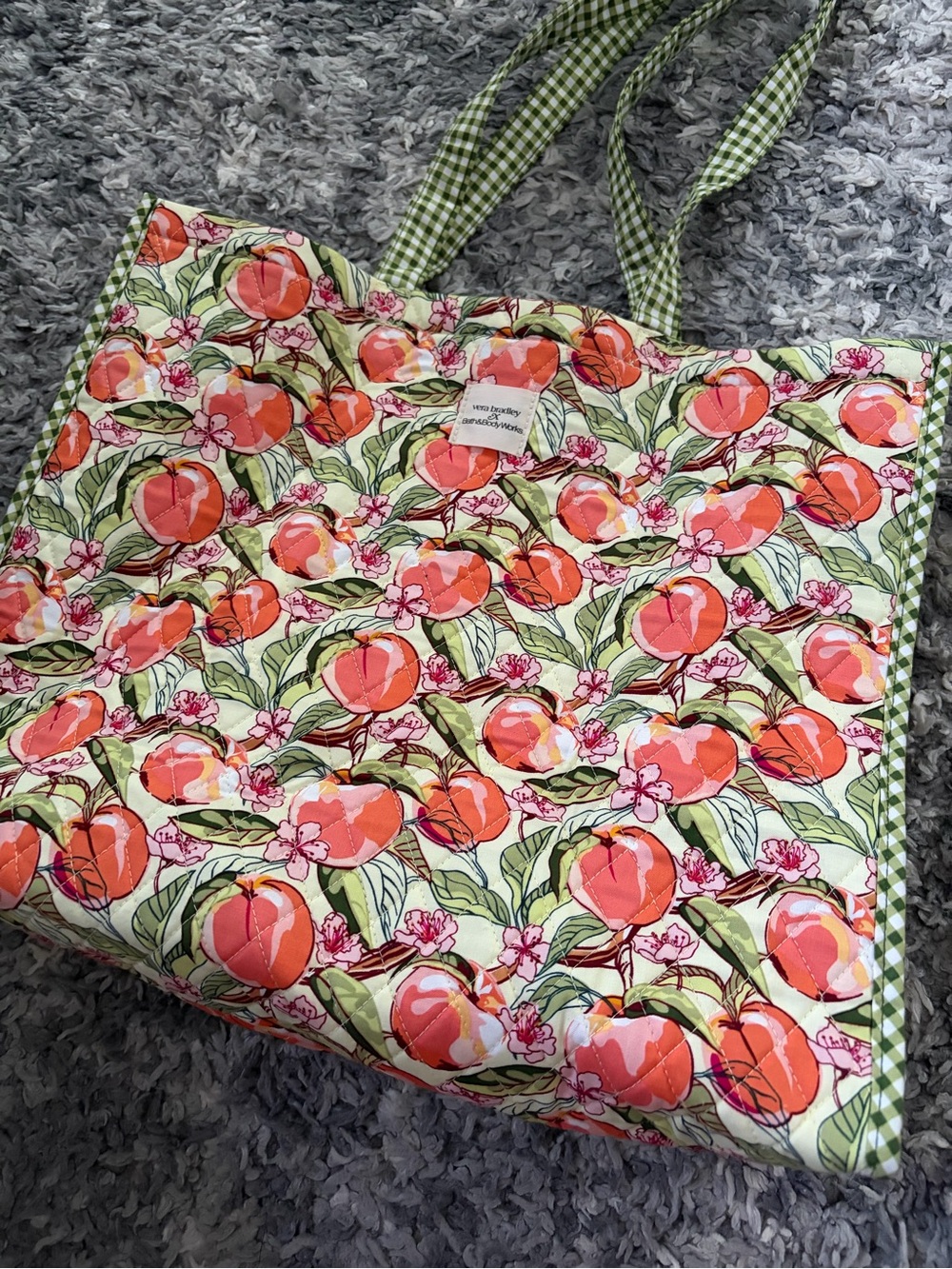 Vera Bradley X Bath & Body Works Peach Floral Limited Edition Quilted Tote bag - Picture 2 of 8